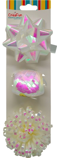 Cadeauset wit iriserend glanzend – lint 10 m en 2 strikken