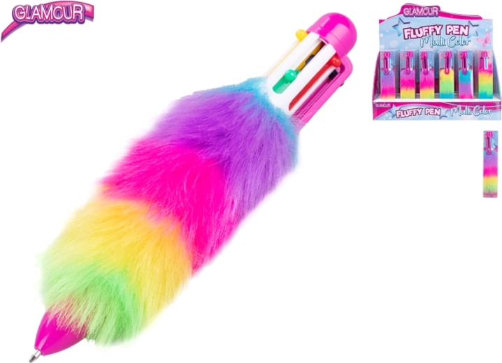 Set glamour balpennen met vacht, 24 stuks