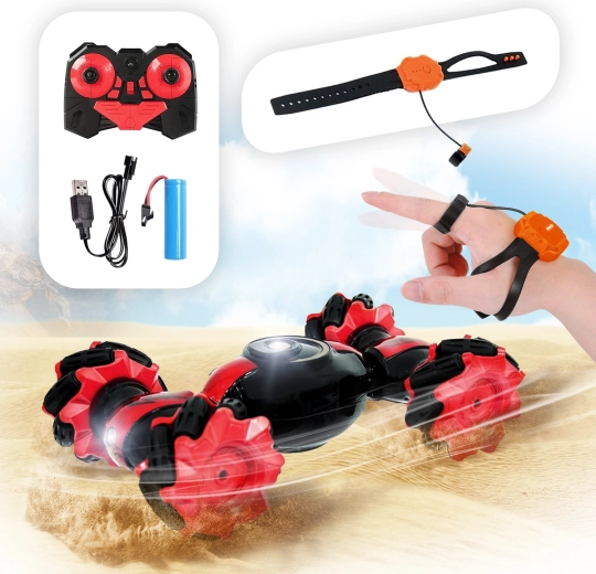 Terrein-RC-stuntwagen 1:16 met LED en accu