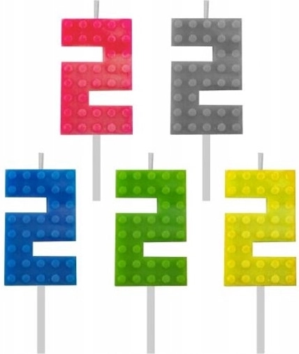 Verjaardagskaars blokjes cijfer 2