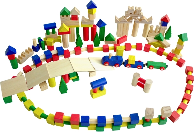 gekleurde houten blokken 500 stuks