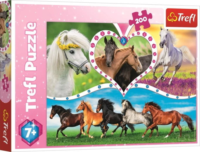 Puzzel 200 stukjes prachtige paarden TREFL