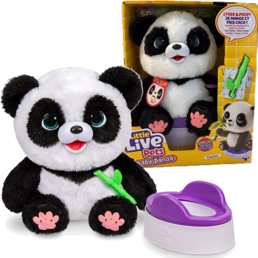 Interactieve pluchen panda ChuChu met potje LITTLE LIVE PETS