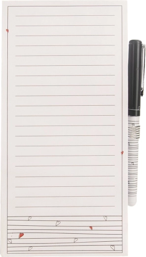 Magnetisch notitieblok voor op de koelkast met pen – Hartjes