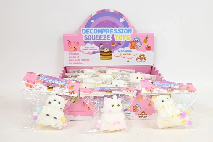 Knijpbare antistressknuffel kat (12 stuks in display)