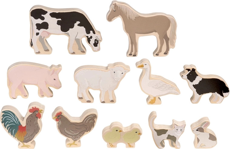 Micki houten boerderijdieren – set van 11 figuren