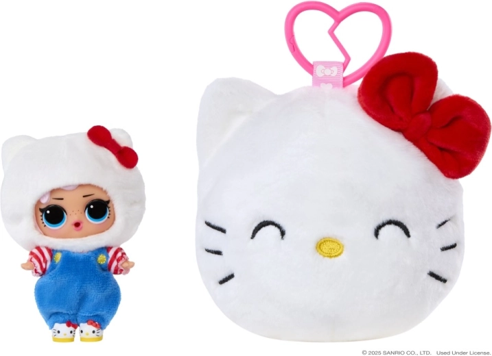 L.O.L. Surprise! Hello Kitty and Friends pluchen pop met omkeerbare knuffelhanger - 1 stuk