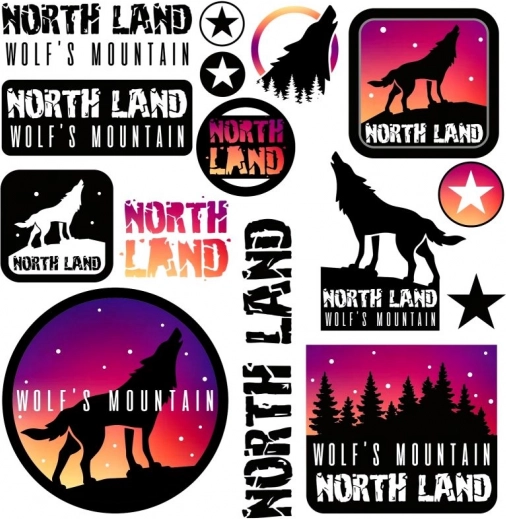 Strijkapplicaties – wolven 15 × 21 cm