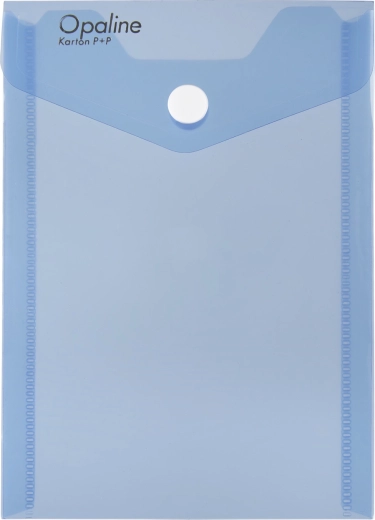 Documentenmap met drukknoop A6 staand Opaline blauw