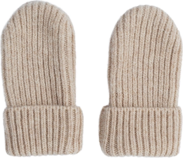 Lodger merino gebreide handschoenen beige 1–2 jaar