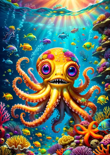 Schattige octopus puzzel 1000 stukjes