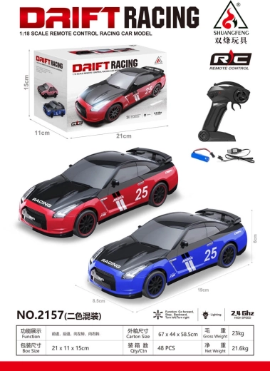 Op afstand bestuurbare driftauto Racing 25 rood 1:18