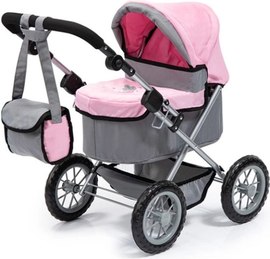 Bayer Trendy diepe poppenwagen grijs-roze