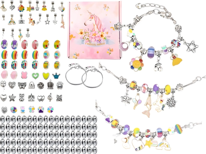 Set om sieraden en armbanden te maken met bedeltjes en kralenmix