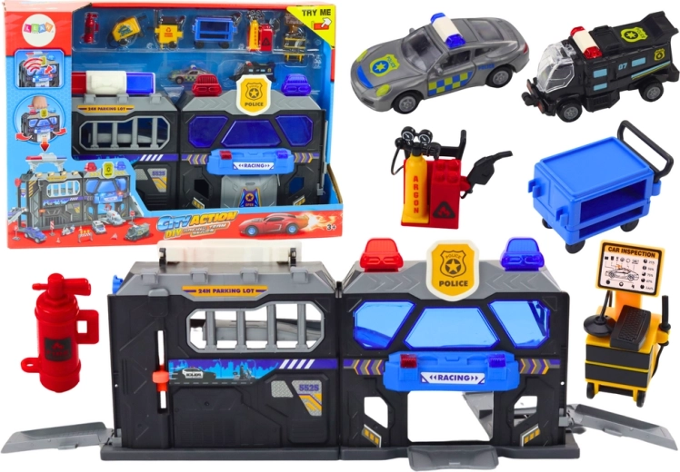 Uitschuifbaar politiebureau met lichten en geluiden