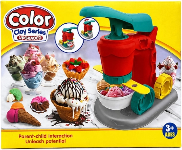 Creatieve set met boetseerklei voor het maken van ijsjes en desserts