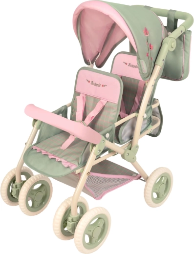 DeCuevas opvouwbare poppenwagen voor tweelingen met tas Botanic 2026 – 72 cm