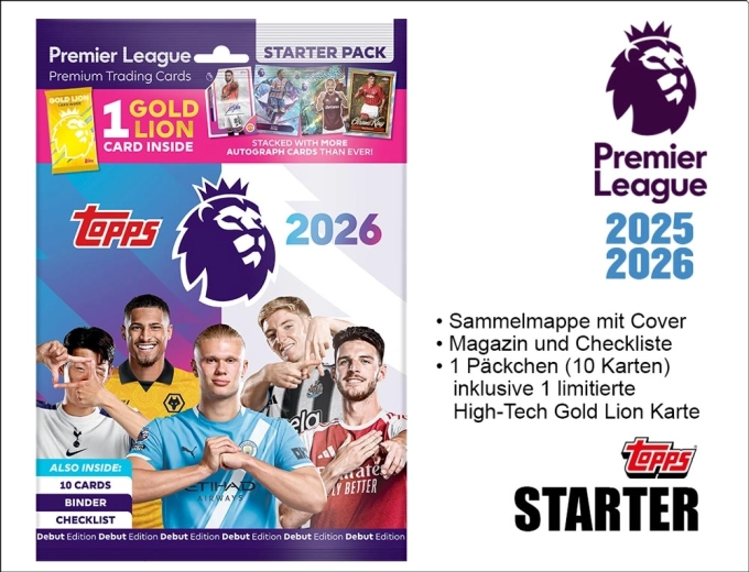 Topps Premier League verzamelkaarten 2025/2026 starterset