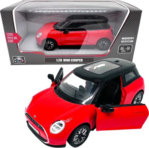 Metalen automodel 1:28 Mini Cooper rood