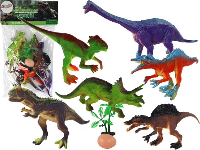 set dinosaurussen met accessoires, 6 stuks