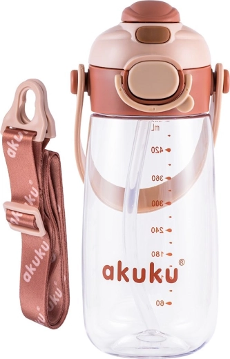Schoolfles met rietje Akuku 480 ml mocha