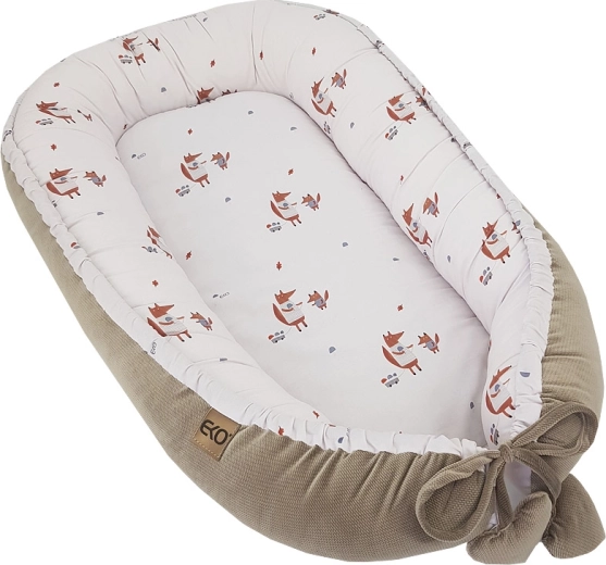 EKO babynest van katoen en velvet Fox 90 × 60 cm