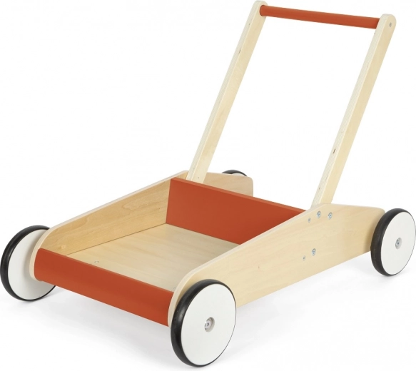Houten loopwagen Small Foot voor de eerste stapjes, rood