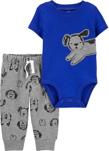 Carter's 2-delige set voor jongetje Blue Dog – romper met korte mouwen en sweatbroek (maat NB)