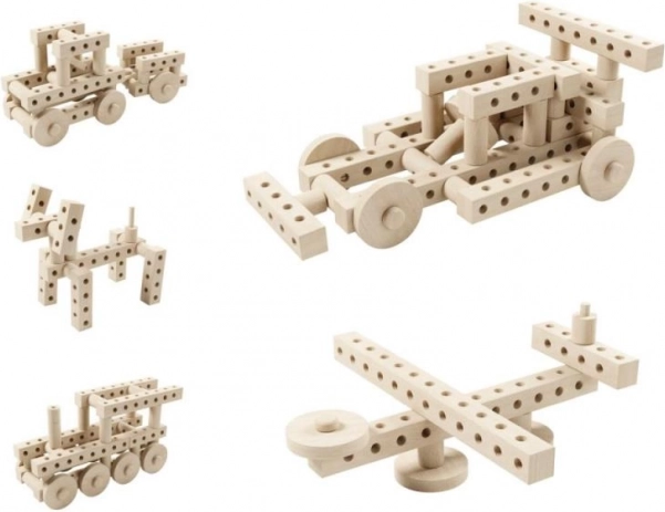 Creatieve houten bouwset met 67 onderdelen