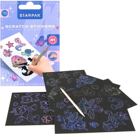 Krasstickers fantasy om weg te krabben 41 stuks