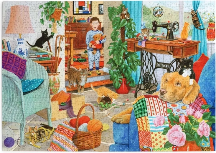 Puzzel House of Puzzles Kattenpret 1000 stukjes