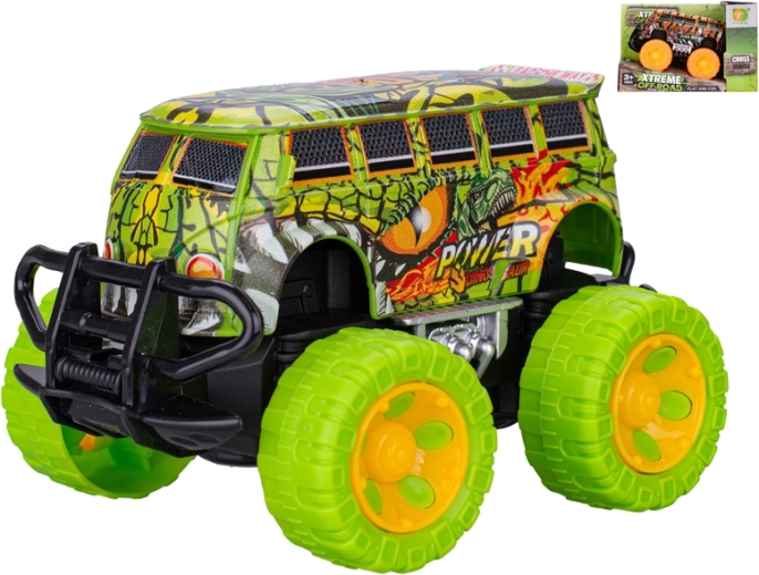 Auto met vliegwiel 14 cm met grote wielen