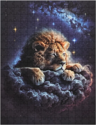 Kinderpuzzel leeuw in de wolken met 300 stukjes