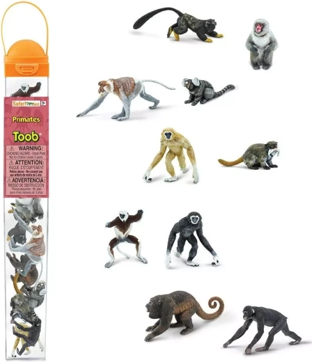 Tube met primatenfiguren Safari Ltd. (10 figuren)
