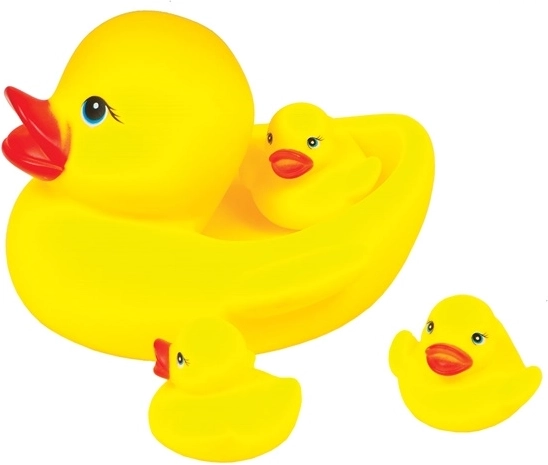 Familie rubberen badeendjes
