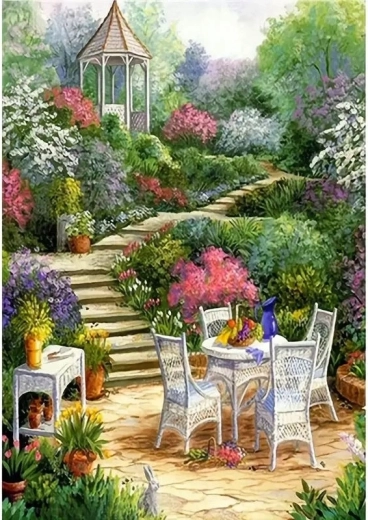 Norimpex Schilderen op nummer Ontbijt in de tuin 40 × 50 cm