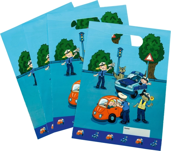 Cadeauzakjes met politiemotief met dubbelzijdige bedrukking 17 × 23 cm (8 stuks)