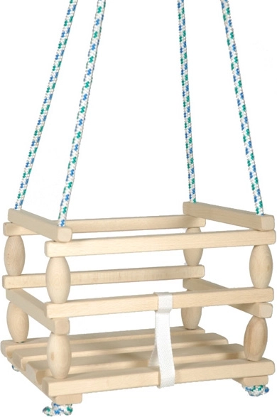 Houten kinderwip met veiligheidsbeugel