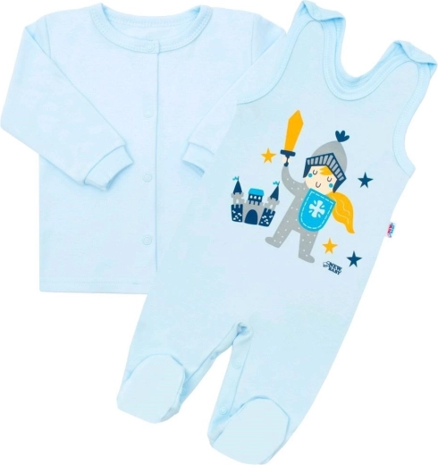 Tweedelige babykatoenen set NEW BABY Kleine ridder