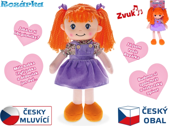 Pratende pop Rozárka 35 cm – zachte pluchen pop voor de allerkleinsten