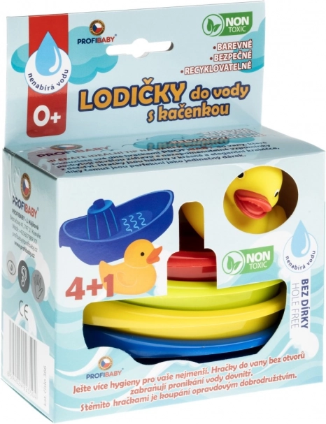 Plastic bootjes en eendje voor in bad