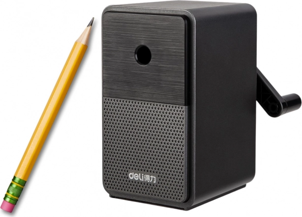 Handmatige puntenslijper met zwengel met opvangbak en instelbare slijping – zwart