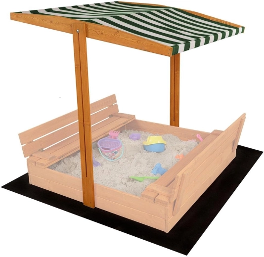 Luifel voor houten kindersandbox 120 × 120 cm groen-wit