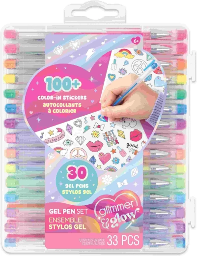 Set van 30 gelpennen met stickers