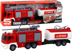 Brandweerkorps met aanhanger Brandweerauto 1:16 Licht en geluid