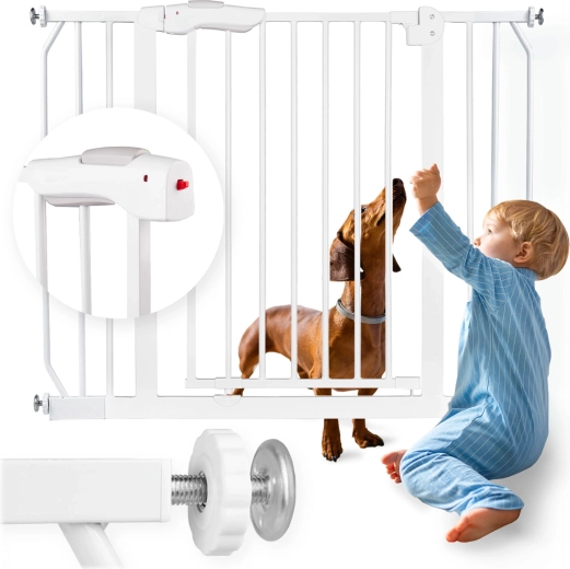 Witte veiligheidsbarrière voor deuren en trappen NUKIDO