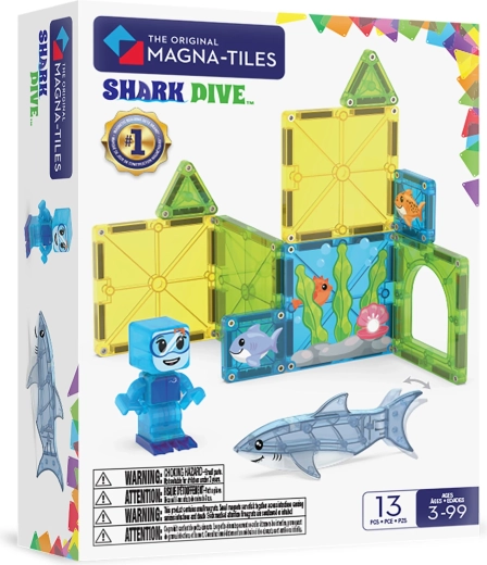 MAGNA-TILES Magnetische bouwset Duiken met haaien, 13 onderdelen