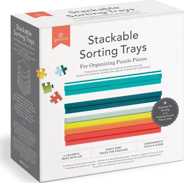 Galison puzzelsorteerder, set van 6 stapelbare schaaltjes met deksel