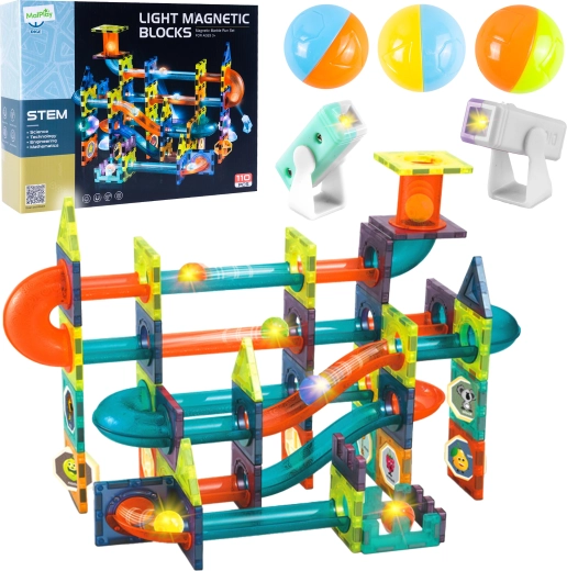Magnetische 3D bouwset met licht, 110 stuks