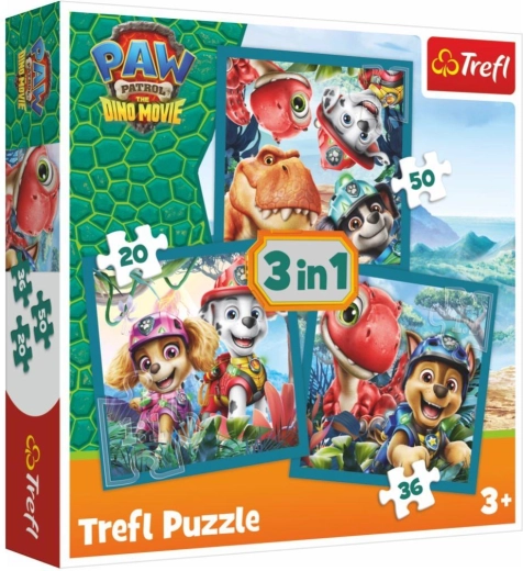 Puzzel 3-in-1 Tlapková patrola (Paw Patrol) Dino Movie Dinosauriër-eiland